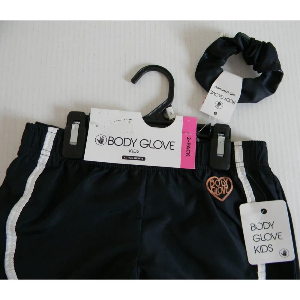 Lot of Girls Size 5 Shorts Black White Gray Body Glove, Pink Velvet all NWT
